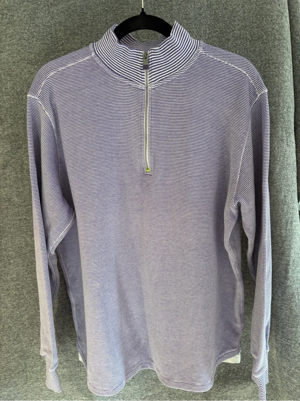 Robert Graham Lavender Half-Zip Knit Pullover with Contrast Collar Size M